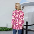 thumbnail image 3 of HAVUITYY Easter Printed Women's Sweaters, 3/43 Sleeve Crew Neck Womens Tops, Spring Going Out Easter Shirts for Women Wear & Gifts, 3 of 5