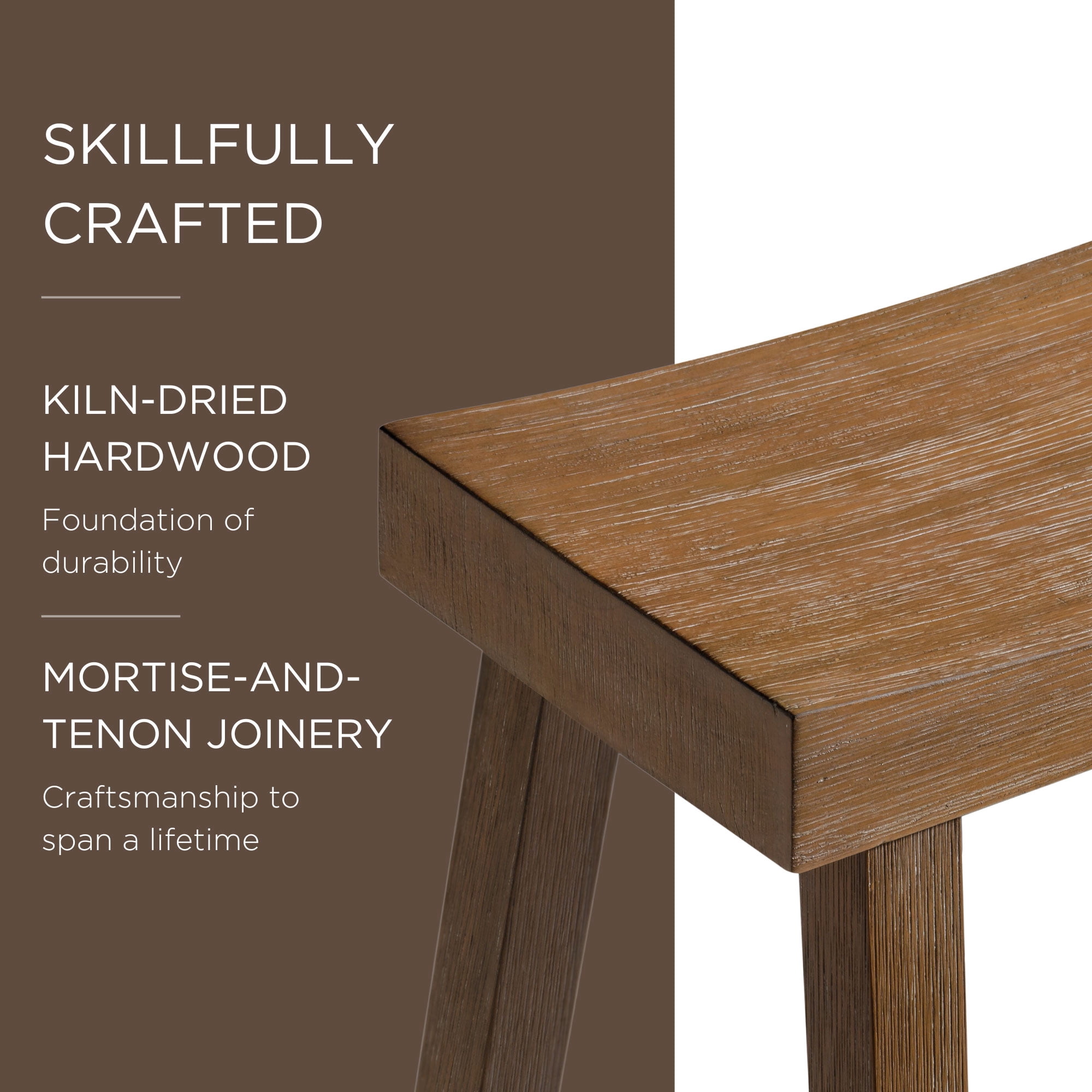 Open Box Maven Lane Wooden Rustic Aesthetic Bar Stool, Antiqued Finish