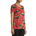 thumbnail image 4 of Scrubstar Women's Rudolph "Christmas Countdown" V-Neck Print Scrub Top, 4 of 6