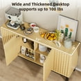 thumbnail image 5 of Yeahumalia Large Sideboard Buffet Cabinet with Storage, Mid Century Modern Accent Credenza with 4 Fluted Doors for Living Room, Kitchen, Entryway, Hallway - Wood Color, 5 of 7