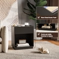 thumbnail image 6 of Fluted Nightstands Set Of 2, Modern Mid - Century Wood Bedside Table With Drawer & Open Storage Shelf, End Table For Bedroom, Living Room, Office, Sofa Side Couch Black, 6 of 9
