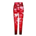 thumbnail image 5 of lcziwo Womens Valentine's Day Compression Leggings Gym High Waisted Workout Yoga Pants Fashion Heart Graphic Print Tights Multicolor S, 5 of 6