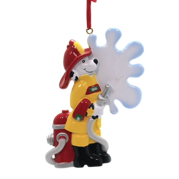 Personalized Ornaments Fireman Dog Resin Hose Water 54