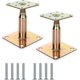 thumbnail image 1 of 2pcs 100-150mm Galvanised Adjustable Elevated Post Base Support, Heavy Duty Roof Support Compatible Building - Gold, 1 of 5