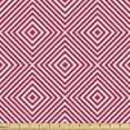 thumbnail image 1 of Abstract Fabric by the Yard, Geometric Linear Rhombuses Pattern with Psychedelic Effects Minimal Art, Decorative Upholstery Fabric for Sofas and Home Accents, Dark Pink and White by Ambesonne, 1 of 5