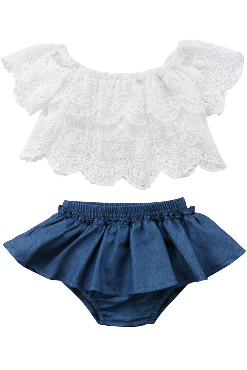 baby girl white denim shorts