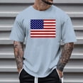 thumbnail image 2 of TOWED22 4th of July Shirts for Men American Flag Patriotic T-Shirt Independence Day Graphic Tee Tops Light Blue,XXL, 2 of 5