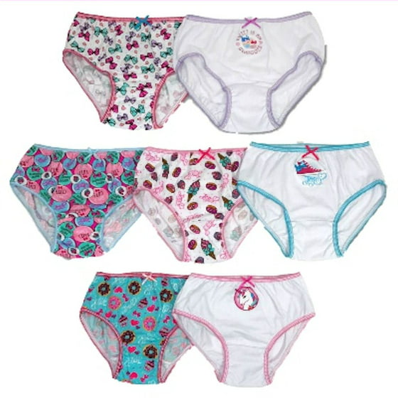 560px x 560px - JOJO SIWA Girls' 7-Pc Cotton Underwear Brief Panties Size 6 & 8,  Multicolored Size 6