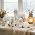 thumbnail image 4 of CxhicLuv Resin Sheep Figurine Set, 3-Piece White Goat Home & Garden Decor, Horticultural Ornament for Courtyard, Villa, Spring Easter Holiday Decoration & Gift Idea, 4 of 6