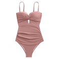 thumbnail image 4 of HJYCHN One-Piece Swimsuit for Women Solid Color Push Up Swimsuit and Stylish for Women's Swimwear Bathing Suit for Women Pink XL, 4 of 4