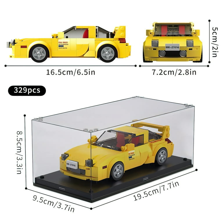 HI Reeke Car Building Block Set Speed Champion RX 7 Building Brick Kit Toy Gift for Adult Yellow