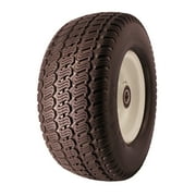 Flat Free Tire 13x5.00-6 with 3/4 & 5/8 Bearings, 3 Center Hub Turf Tread 13x5-6 Flat Free Lawn Mower Tire Front Wheel, 13x5x6 Solid Foamed Tire and Wheel Material Handling Replacement