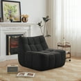 thumbnail image 6 of NBLDGT Comfy Lounge Chair with Wide Backrest, Single Seated Bean Bag Chair with High-Rebound Memory Foam, Upholstered Accent Chair for Living Room, Bedroom, Office (Black), 6 of 10