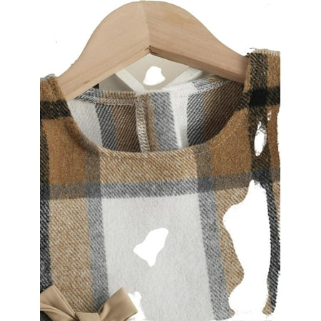 

Cute Plaid Round Neck Smock Long Sleeve Multicolor Toddler Girls Dresses (Girl s)
