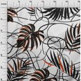 thumbnail image 3 of oneOone Rayon White Fabric Abstract Tropical Leaf Craft Projects Decor Fabric Printed By The Yard 56 Inch Wide, 3 of 4
