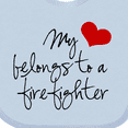 thumbnail image 4 of Inktastic My Heart Belongs Firefighter Girls Baby Bib, 4 of 4