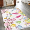 thumbnail image 2 of Happy Easter Area Rugs 3'x5', Washable Small Throw Rugs for Living Room Bedroom, Spring Watercolor Bunny Eggs Flower Branch Indoor Outdoor Rug Non-Slip Low Pile Carpet Runner Reversible Floor Mats, 2 of 8