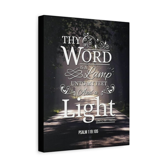 Bible Verse Canvas Thy Word is a Lamp Unto my Feet Psalm 119:105 Bible Verse Wall Art Scripture Art Faith Artwork Christian Home Decor