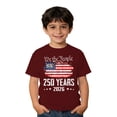 thumbnail image 3 of 250 Anniversary Usa Tshirt Anniversary Patriotic Print Short Sleeve Casual Summer Tee Girls 4Th of July Shirt 4-5 Years, 3 of 5