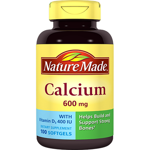 Nature Made Calcium 600 mg 100 Softgels (Pack of 2)