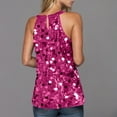 thumbnail image 6 of Jjayotai Halter Sequin Tank Tops for Women, Sleeveless Sparkly Glitter Club Outfits, Ruched Flowy Shiny Party Concert Shirt, Womens Shirts Hot Pink^ XXL, 6 of 7