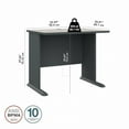thumbnail image 2 of Series A 36W Office Desk in Slate and White Spectrum - Engineered Wood, 2 of 7