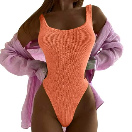 Women s onepiece Swimsuits Tummy White High Waisted Swimsuit High Waisted Bathing Suit Men s Jean Shorts Wrap Tie Back Monokini Pink Thong Bikini Swimwear 1 Piece Swimsuit