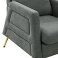 thumbnail image 5 of Single Sofa Chair, Upholstered Tufted Accent Chair with Golden Metal Legs, Comfy Armchair Club Chair Reading Chair with Paded Seat, Modern Leisure Chair for Living Room Bedroom Aparement, Gray, 5 of 7