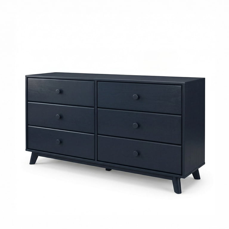 Max & Lily Solid Wood 6 Drawer Dresser, Blue - Walmart.com