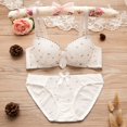 thumbnail image 1 of Puberty Girls Lace Dot Cotton Underwear Set Bra Teenage Underwear Small Breast Bra For Teenage Girlswhite bra114 He Qiyong unisex, 1 of 1
