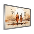 thumbnail image 2 of Designart "Bushmen of Kalahari African Indigenous People II" People Framed Wall Art Decor - Global Orange African Tribal Bedroom Framed Canvas Wall Art, 2 of 6
