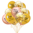 thumbnail image 2 of Globos de confeti redondos de látex de feliz año en oro rosa Arreglo festivo de año nuevo de Navidad, 2 of 3