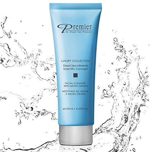Premier Dead Sea Daily Facial Cleanser with Micro Grains, Cleanser face wash, daily use skin care, nondrying, anti-aging Skin Care with aloe vera, women and men, Dermatologist Tested 4.2fl oz