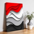 thumbnail image 3 of Canvas Wall Art Red Black Waves Canvas Art Print Abstract Water Ripple Pictures Wall Decor for Living Room Bedroom Artwork Decorations Stretched Framed Ready to Hang 11"x14", 3 of 9