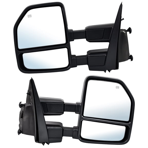 Hex Autoparts 2x Towing Mirrors for 2017-2020 Ford F250 F350 F450 F-550 Super Duty w/ Power, Heated, Turn Signal Light, Temperature Sensor, Spot Auxiliary Lamp Pickup Truck LH RH