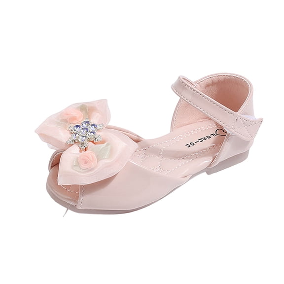 BOBOGOJP Toddler Little Girl Mary Jane Dress Shoes - Ballet Flats for School Party Dress Shoes Pink for Size 11.5