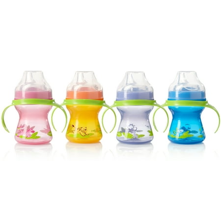 Evenflo Feeding Zoo Friends Soft Spout Trainer Sippy Cup with Handle - 7oz, Assorted, 4ct