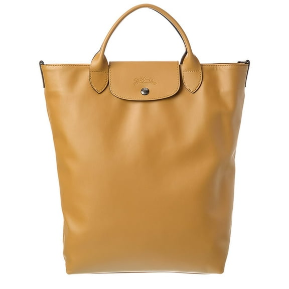 Longchamp Le Pliage Leather Tote, Brown