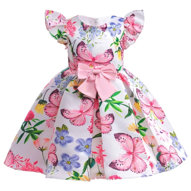 LOVZFMLL Tenues pour Filles Tout-Petits Vêtements à Bretelles Imprimé Point Combinaison Robe Enfants