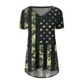 thumbnail image 3 of Fiudx Ofertas y Liquidaciones Blusas con Cuello En V de Manga Corta para Mujer, Top Informal con Estampado Del Día de La Independencia, Primavera y Verano, 3 of 4