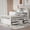 White, variant on Noble House Renee Full Size Captain Bed with Bookcase Headboard and 4 Storage Drawers, Solid Wood Frame, White