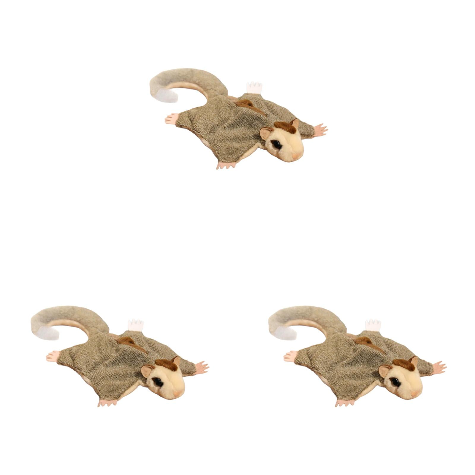 Flying Squirrel Toy Soft Cute Stuffed Animal Doll For Kids Adults Collectors Home 33X19 cm Grey 3PCS