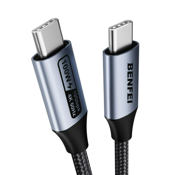 BENFEI USB C 4K Video Cable, 100W PD Fast Charge, 10Gbps Data Transfer,Tangle-Free Silicone USB-C Cable [Aluminum Shell, Woven Design]