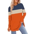 thumbnail image 2 of jobturf Womens Tunic Tops Casual Loose Curved Hem Long Sleeve Shirts Soft Comfy Basic Tees Fall Spring Fashion Crew Neck Blouses with Thumb Hole, 2 of 5