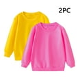 thumbnail image 2 of KyCheLot Boys Girls Casual Shirts 2 Pack Solid Color Crewneck Breathable Cotton School Long Sleeve Sweatshirts 1-11 Years, 2 of 7