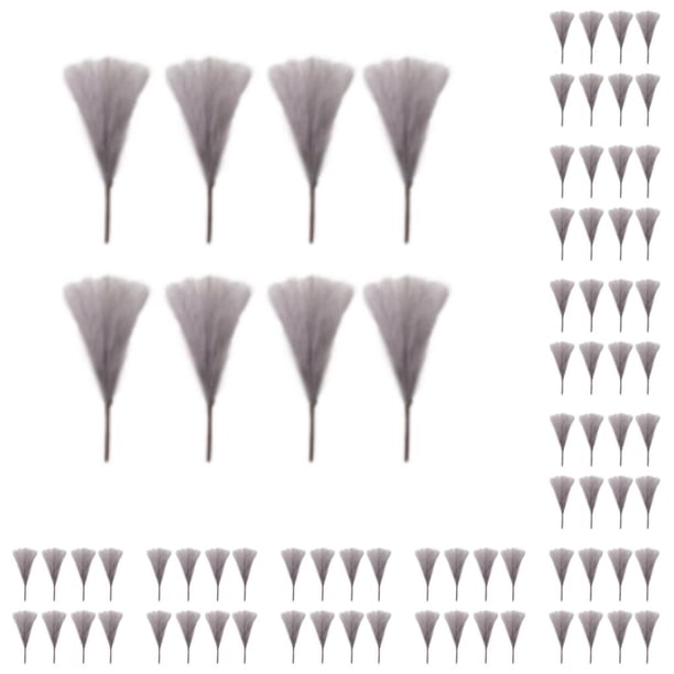 Injueey 8 piezas Elegante decoración de hierba de pampa artificial para interiores y exteriores Hierbas de pampa artificiales Flor degradado Gris degradado >45cm 10Conjunto
