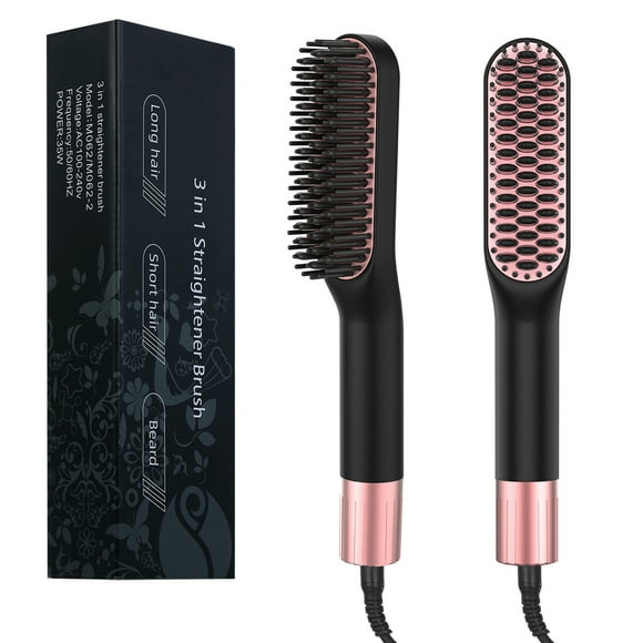 3 in 1 Straightener Brush Hair Straightening Brush Hair Straightening Comb Straightening Irons Portable Ceramic Heating Straightening Irons Brush Scald