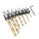 thumbnail image 1 of Brocas avellanadoras Tornillo avellanado Perforación Biselado Agujero Punzonado Vástago redondo Acero de alta velocidad Accesorios para carpintería 7 piezas kearding TO000837-02, 1 of 7