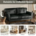 thumbnail image 5 of Coewske 60''W Black 2-Seat Faux Leather Sofa Couch Modern Loveseat for Living Room Office, 5 of 9
