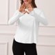 thumbnail image 5 of Camisas Femeninos Camas Entrenamiento Manga Larga Atletismo (M) White, 5 of 6